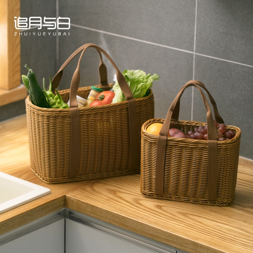 草编织篮购物买菜洗澡水果