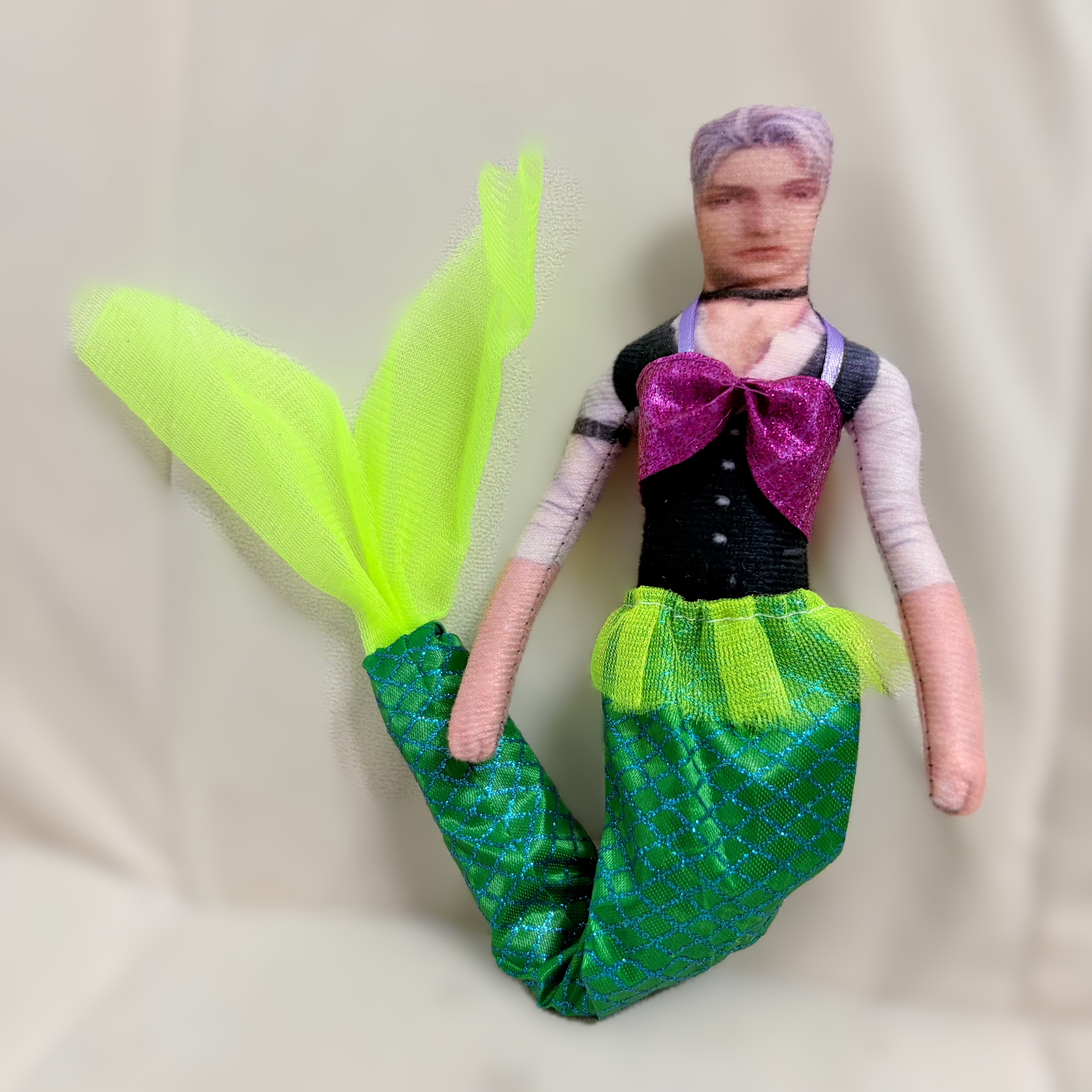 星动乐抽象玩偶干衣服娃衣着替周边搞笑炫彩人鱼浴袍睡衣30厘米衣