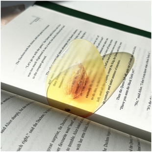 原创芒果枇杷青苹果水果书签亚克力透明透光阅读书本标记打卡透卡