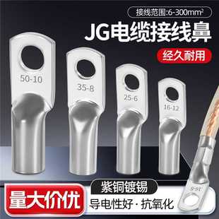 JG接线端子铜接头铜鼻子加厚船用镀锡线耳JG10