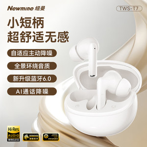 纽曼T7真无线蓝牙耳机AI降噪蓝牙6.0高音质入耳适用苹果华为小米