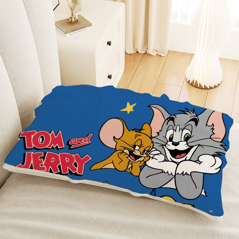 新款汤姆猫防头油枕巾单个宿舍猫和老鼠枕芯盖布杰瑞可机洗枕头巾