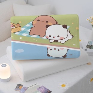卡通可爱一二布布波浪形乳胶枕芯保护套舒适透气通用柔软乳胶枕套