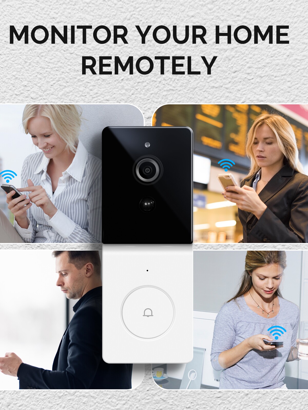 涂鸦智能门铃免打孔免布线红外夜视可视频通话双向语音对讲家用