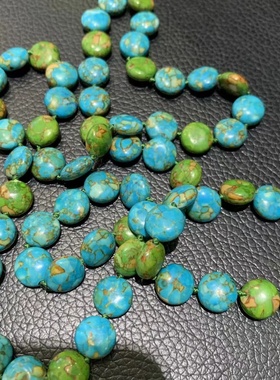 染色松石项链长款毛衣链出口国外订单样品只有１条售完无补