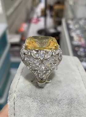 欧美复古戒指925纯银锆石戒指女夸张大个性新款俏立