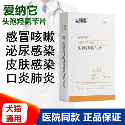 宠物通用感冒皮肤头孢片消炎药