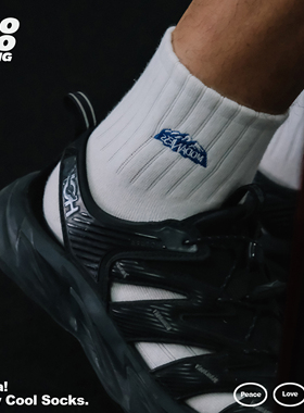 JIOJIOLIKING乔乔莱肯 男女袜子纯棉刺绣中筒袜吸汗透气运动袜