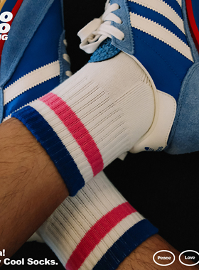 JIOJIOLIKING乔乔莱肯 原创美式复古条纹中筒袜毛巾底纯棉袜子