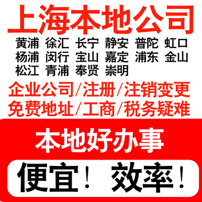 上海宝山嘉定浦东金山区注册公司营业执照代理记账园区地址挂靠