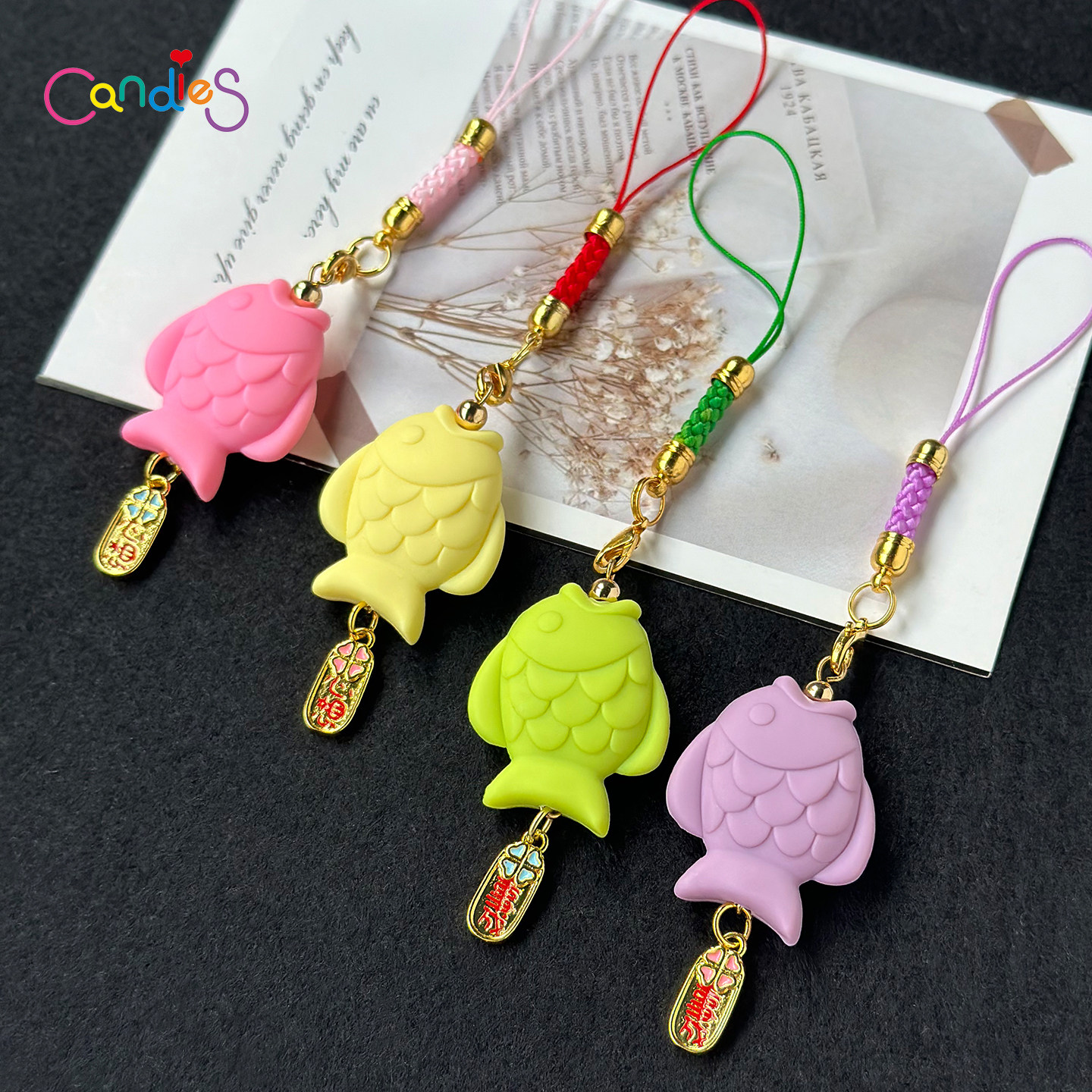 Candies原创个性时尚通用鱼仔爱心蝴蝶桔子手机壳挂饰,3C数码配件,手机挂件/手机链,淘宝优惠券,粉丝福利购,淘宝优惠卷