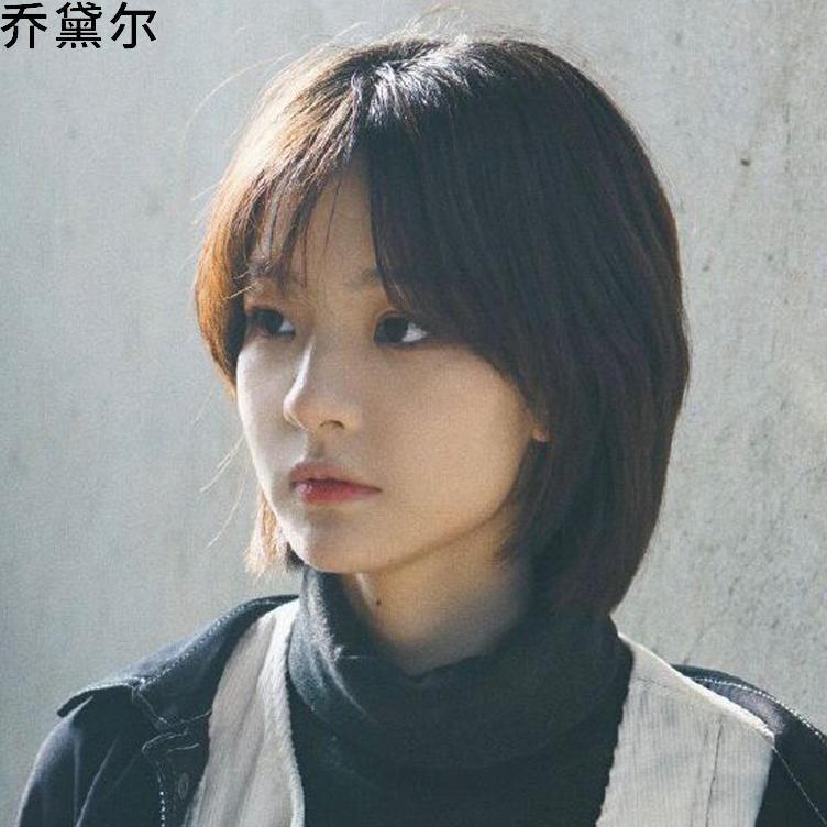 新款假发女短发波波头全真发自然手织套整式光头时尚真人发丝顶套
