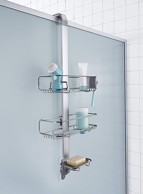 美国simplehuman 浴室挂架 可挂门后收纳架 壁挂免打孔置物架