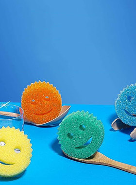 美国进口Scrub Daddy 笑脸清洁擦 单双面高效海绵擦洗碗布 3片装