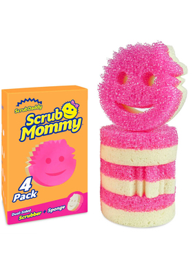 美国进口Scrub Daddy 笑脸清洁擦 单双面高效海绵擦洗碗布 4片装