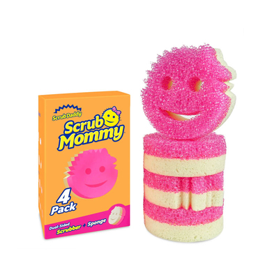 美国进口Scrub Daddy 笑脸清洁擦 单双面高效海绵擦洗碗布 4片装