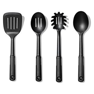 美国OXO 耐高温尼龙勺铲4件套 不粘锅用锅铲漏铲汤勺意大利面勺子