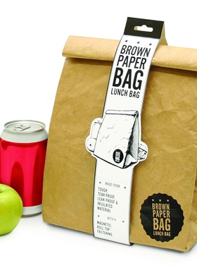 英国Luckies 简约风格棕色纸质午餐袋 户外防水防漏防撕野餐包