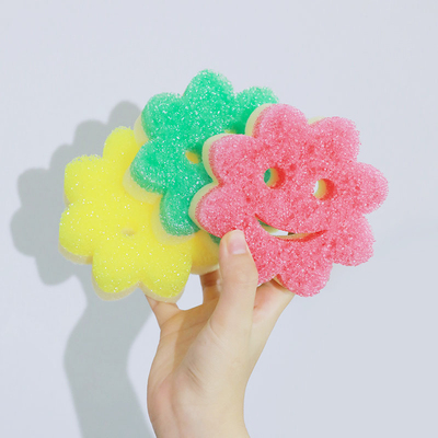 美国进口Scrub Daddy 花朵清洁擦双面多功能高效百洁布洗碗布3片