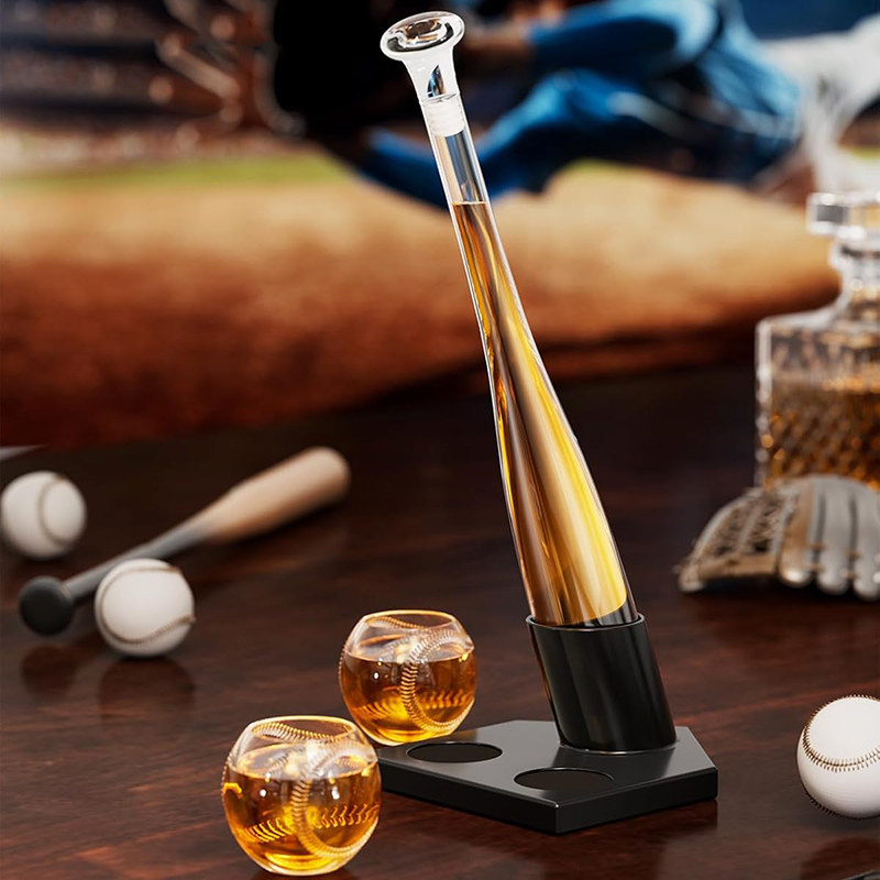 美国代购Kollea 棒球威士忌醒酒器套装 玻璃酒杯烈酒杯 独特礼物