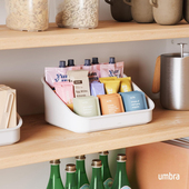 台面桌面收纳盒 加拿大Umbra Bellwood 厨柜多功能分格灵活收纳箱