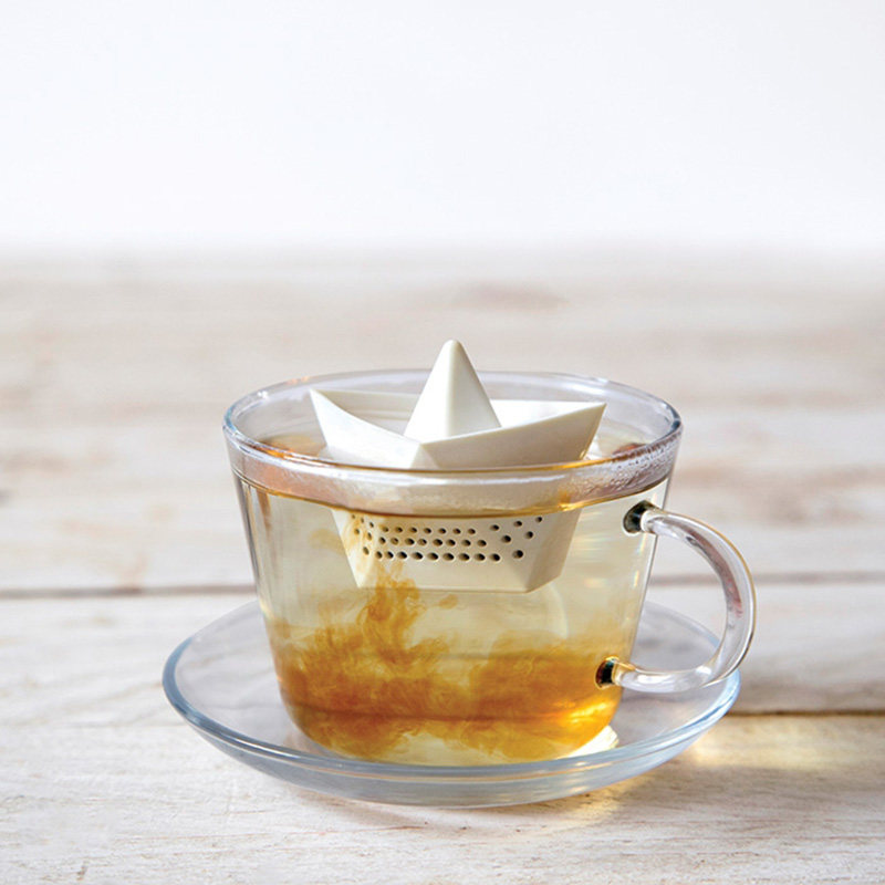 以色列OTOTO Design 可爱纸船茶滤 小白船漂浮泡茶器创意茶叶过滤