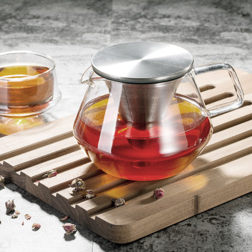 日本Kinto CARAT系列不锈钢过滤茶壶 日式简约设计耐热玻璃茶杯