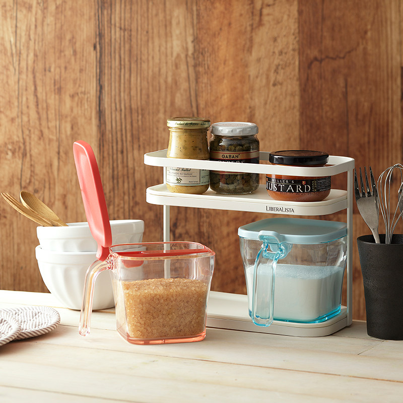 日本进口Risu 多彩调料瓶架子套装 含调料罐勺子家用调味罐收纳架,厨房/烹饪用具,调料置物架,淘宝优惠券,粉丝福利购,淘宝优惠卷