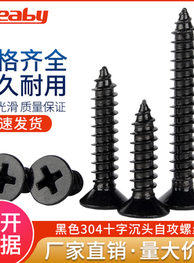 黑色304不锈钢GB846十字沉头自攻螺丝钉平头螺丝螺钉M2M2.6M3M4M5