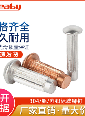 铝标牌铆钉GB827不锈钢滚花铝铆钉铜铭牌商标实心铆钉M2M2.5M3M4