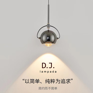 单头网红极简长线小吊灯现代简约创意灯可升降卧室床头吊灯高级