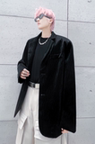 秋冬小西装纯色外套男高级感潮流ins宽松裂纹皮西服上衣XF20P125，男装西服套装，星座101A-3