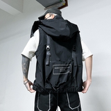 暗黑立体袋伞兵机能工装冲锋连帽马甲背心男潮流炸街坎肩MJ68P125，男装背心/马甲，星座101A-3
