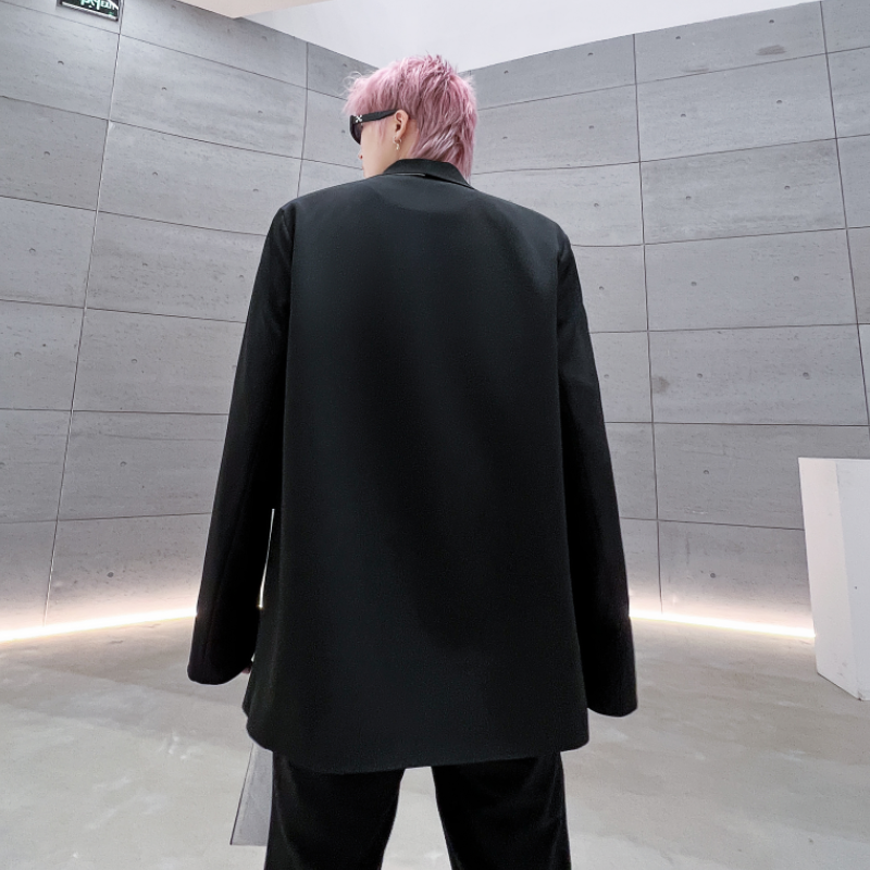 秋冬休闲男西装外套宽松潮流炸街不规则高级感青春西服XF27P135,男装西服套装,星座101A-3