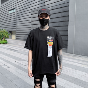 夏季男士休闲印花短袖T恤宽松圆领套头半袖上衣潮牌 T414 P55图片