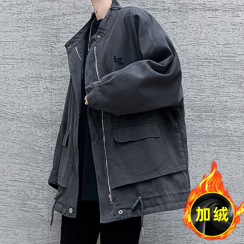 秋冬立领夹克男潮流刺绣加绒长袖休闲外套W198普通P135加绒P145,男装夹克,星座101A-3