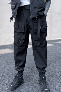 2025春机能风伞兵装裤男潮流宽松束脚立体袋青少年长裤 K937P115图片