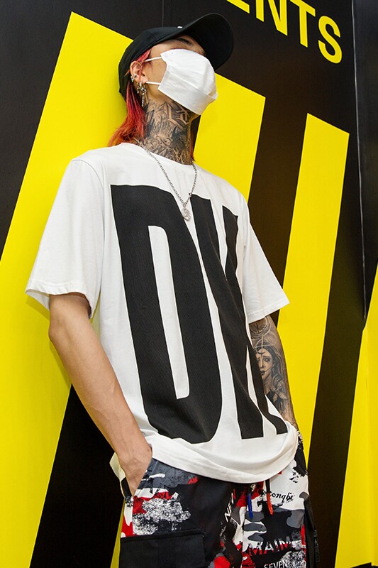 夏季新款男士宽松短袖T恤嘻哈个性时尚潮T恤上衣T214P55,男装T恤,星座101A-3
