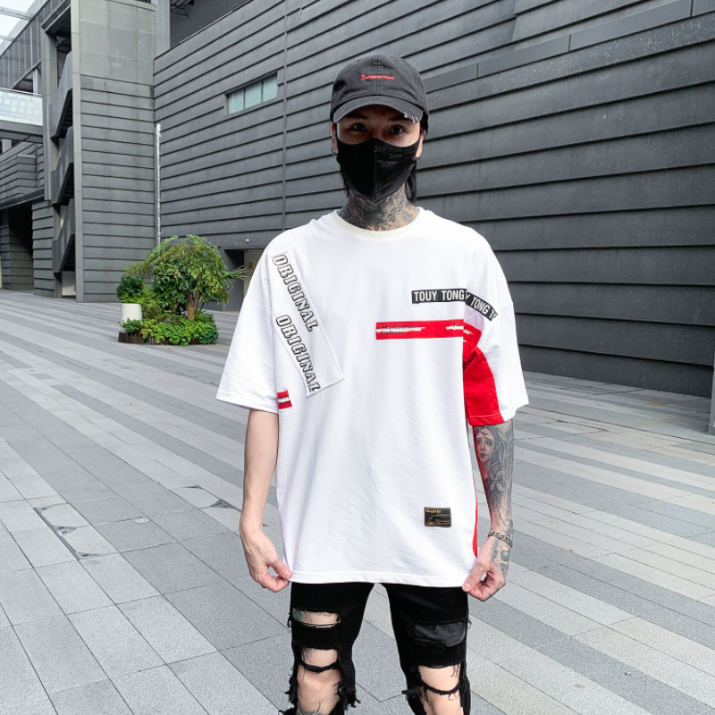 夏季男士休闲印花短袖T恤宽松圆领套头半袖上衣潮牌T696P55,男装T恤,星座101A-3