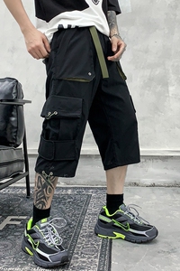 夏季男工装短裤潮牌ins炸街宽松外穿七分裤潮流直筒裤 DK31P55图片