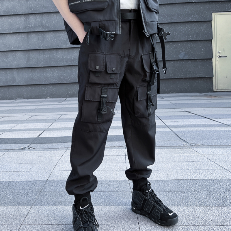 2025春机能风伞兵立体袋工装裤男潮流宽松束脚休闲长裤K937P115,男装工装外套,星座101A-3