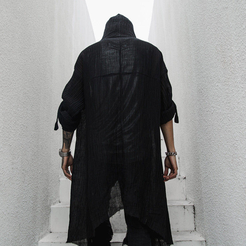 春夏男中长款宽松长袖衬衫潮暗黑系舞台发型师服装C53P115,男装衬衫,星座101A-3