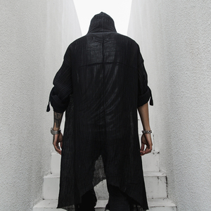 春夏男中长款宽松长袖衬衫潮暗黑系舞台发型师服装 C53 P115图片
