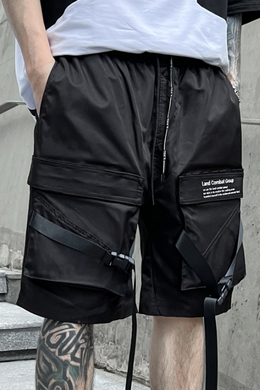 夏季多口袋伞兵机能工装直筒短裤男潮流炸街冲锋裤五分裤DK66P65,男装牛仔裤,星座101A-3