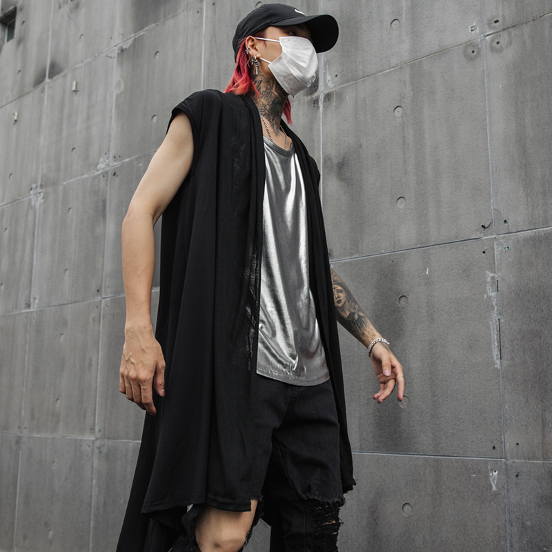 夏季潮男士马甲背心个性潮暗黑系长款披肩发型师服装MJ30P85,男装背心/马甲,星座101A-3