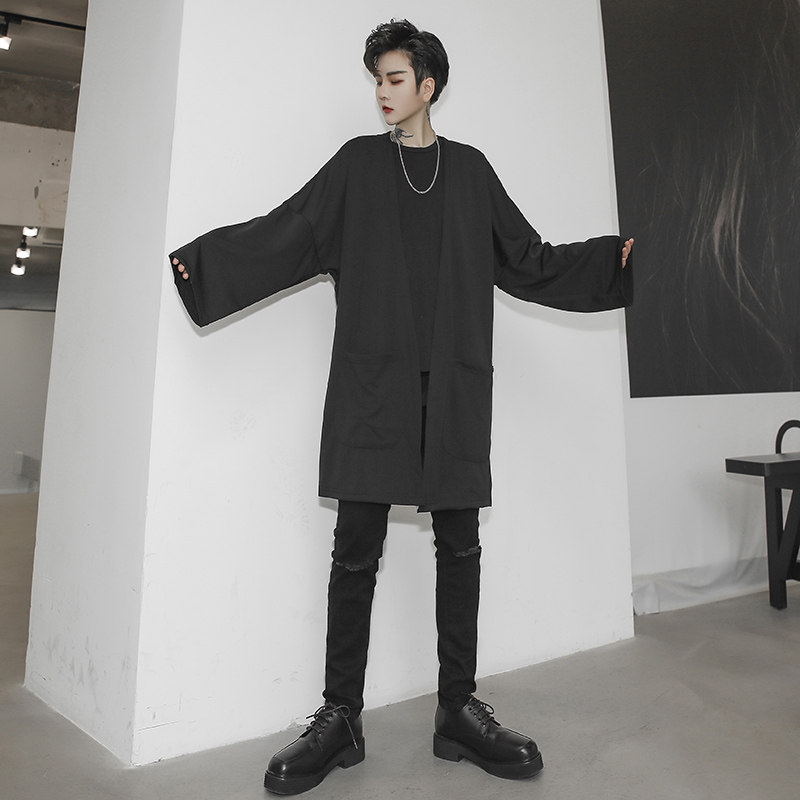 秋冬薄款披风暗黑潮牌ins男宽松休闲青年外套发型师服装 W88 P55图片
