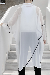 2025夏季长袖衬衫中长款宽松男女潮流薄空调衫防晒衬衣 C256 P65图片