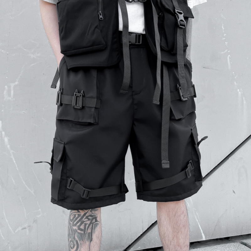 夏季伞兵机能工装短裤男宽松直筒五分裤多口袋潮流裤子DK78P85,男装牛仔裤,星座101A-3