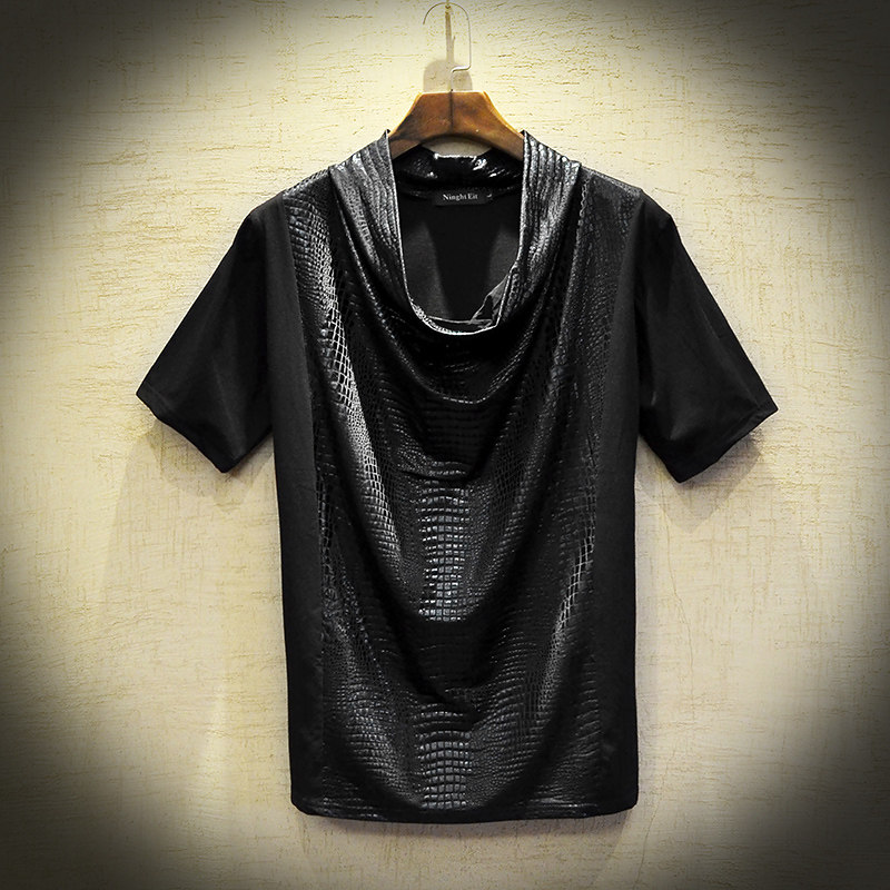 夏季男士新款短袖暗黑纯色T恤个性潮男士嘻哈短袖T恤T314P55,男装T恤,星座101A-3