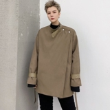 2025秋冬新款潮男短款腰带风衣潮流发型师服装休闲外套W196P95，男装风衣，星座101A-3